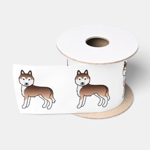 Lazo De Raso Copper Siberian Husky Perro De Dibujos Animados Li