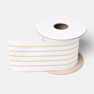 Lazo De Raso Coqueta Elegante Chic Pastel Verde y Rayas Rosadas