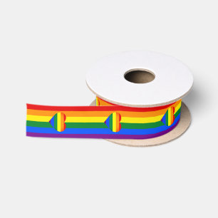 Lazo De Raso Corazón arcoiris y orgullo Bandera Arcoiris/comuni