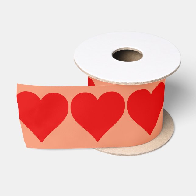 Lazo De Raso Corazón Rojo Forma Amor Clásico Minimalismo (Carrete)