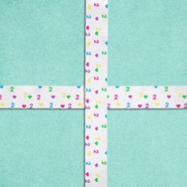 Lazo De Raso Corazones arcoiris segundo cumpleaños