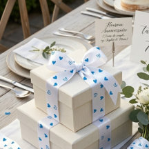 Corazones Azules Bávaros Blancos para Boda