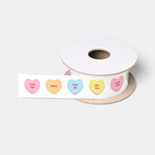 Lazo De Raso Corazones de conversación personalizados pastelito