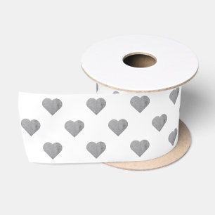 Lazo De Raso Corazones gris de hormigón simétricos pequeños en