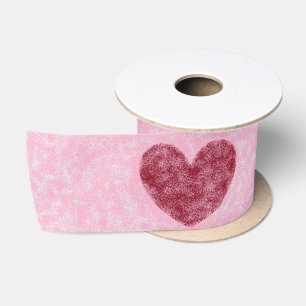 Lazo De Raso Corazones Rojos En El Diseño De Burlas Rosa Fuzzy