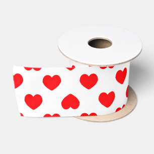 Lazo De Raso Corazones Rojos Minimalistas Simple