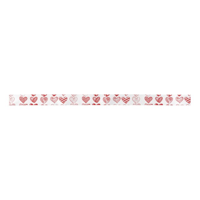 Lazo De Raso Corazones rojos modernos (Anverso)