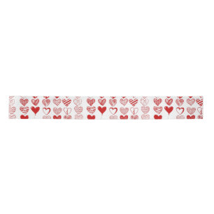 Lazo De Raso Corazones rojos modernos