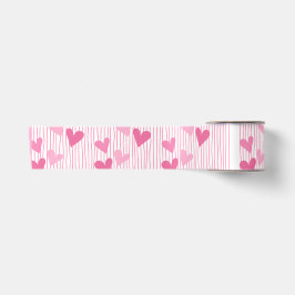 Lazo De Raso Corazones rosados