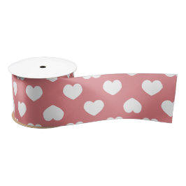 Lazo De Raso Corazones rosados minimalistas