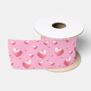 Lazo De Raso Corazones rosas