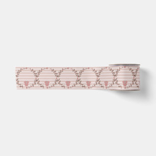 Lazo De Raso Corona de rayas rosadas para baby shower