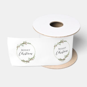 Lazo De Raso Corona minimalista de Navidad blanca