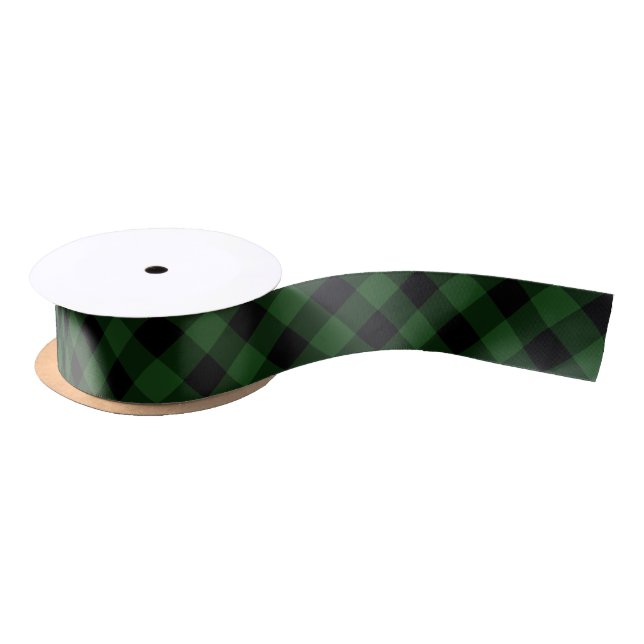 Lazo De Raso Coszy Plaid | Placa de búfalo verde y negro (Carrete)