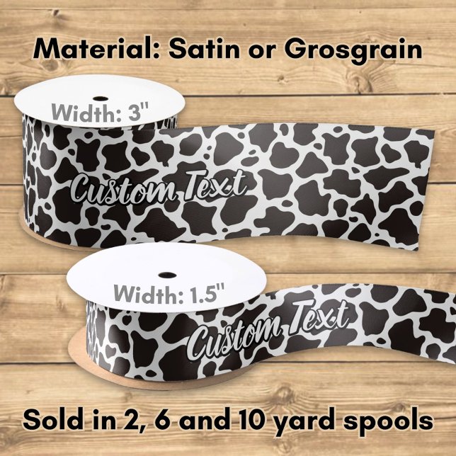 Lazo De Raso Cow Pattern with Custom Text (Subido por el creador)