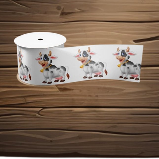 Lazo De Raso Cow Satin Ribbon (Embrace the joy of crafting with our Happy Cow Satin Ribbon by Love Cows.)