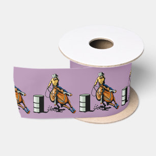 Lazo De Raso Craft Occidental Floral Gira Cinta Racer de barril