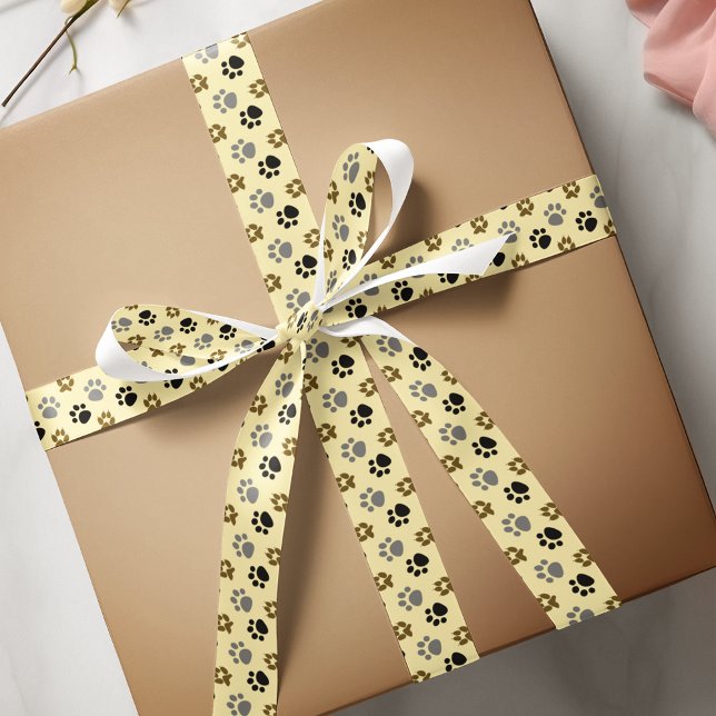 Lazo De Raso Crema elegante de garras mascota de perro (Elegant Dog pet paws cream Satin Ribbon)
