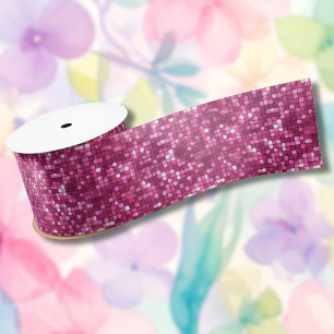 Lazo De Raso Cuadrado de estilo Disco Rosa Fucsia Valentín de M