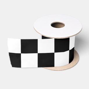 Lazo De Raso Cuadrados a cuadros geométricos retro negro y blan