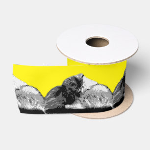 Lazo De Raso Cuadrillo Fluffy Kittens Aceite Pintado,