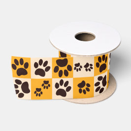 Lazo De Raso Cuadro de Gatos Soleados con Huellas de Gato