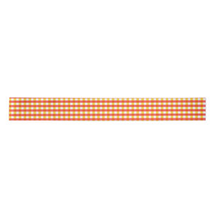 Lazo De Raso Cuadro de Gingham Rojo Amarillo  