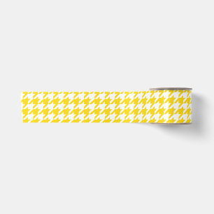 Lazo De Raso Cuadro Escocés Amarillo y Blanco Houndstooth