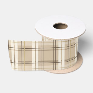 Lazo De Raso Cuadros Escoceses Beige Neutro