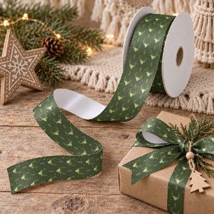 Lazo De Raso Cuerno de ciervo boho flechas Navidad V2 Verde ID8