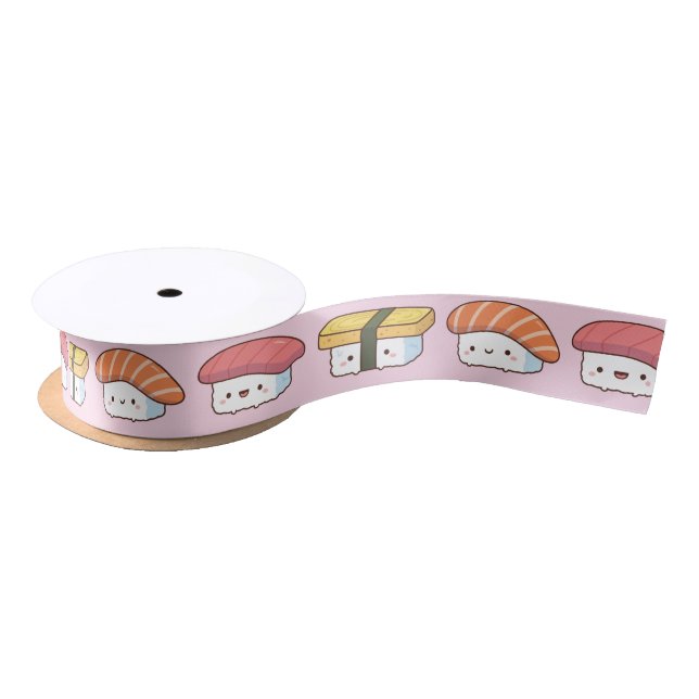 Lazo De Raso Cuidados sushi japoneses caramelos de comida rosad (Carrete)
