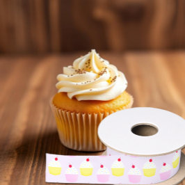 Lazo De Raso Cumpleaños de Hornear Cupcake