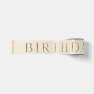 Lazo De Raso Cumpleaños elegante personalizado con dorado antig