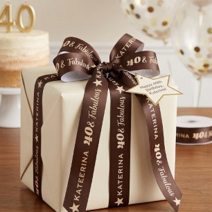 Lazo De Raso Cumpleaños fabuloso de crema marrón chocolate