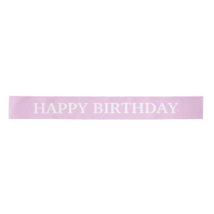 Lazo De Raso Cumpleaños Feliz Pastel Rosa Cumpleañera 1er Cumpl