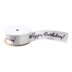 Lazo De Raso Cumpleaños! Guión negro medio