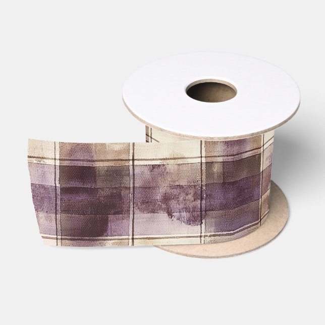 Lazo De Raso Cumpleaños Rayas Crema Beige Morado (Carrete)