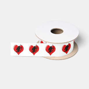 Lazo De Raso Cupido y Corazón Día de San Valentín