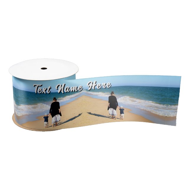 Lazo De Raso Custom Photo Ribbon Personalized Text (Carrete)