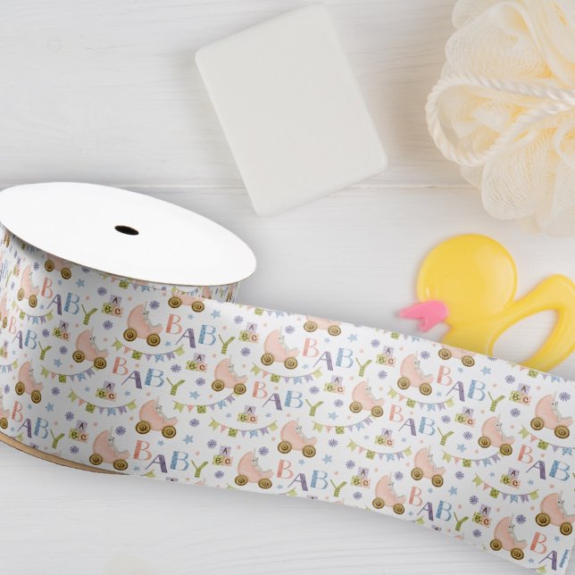 Lazo De Raso Cute Bunny Rabbit Baby Shower (Subido por el creador)