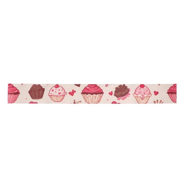 Lazo De Raso Cute Candy & Sweets Valentine Seamless Pattern  (Anverso)