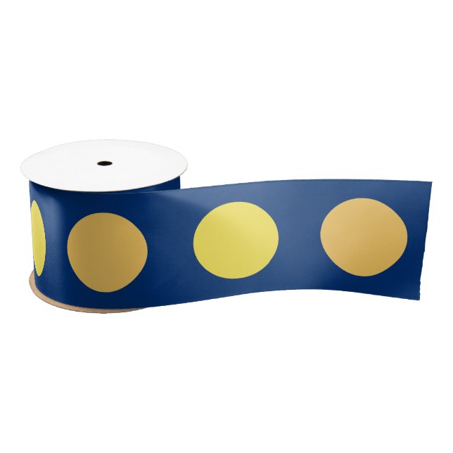 Lazo De Raso Cute Polka Dots Ribbon in Yellow, Orange and  Blue (Carrete)