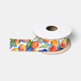 Lazo De Raso Cute Pretty Frutas Veraniegas Albaricoque Melocotó