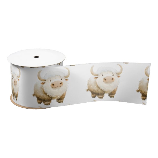 Lazo De Raso Cute Winter Arctic Cow (Carrete)
