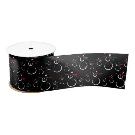 Lazo De Raso Cute Winter Snowman Pattern Black
