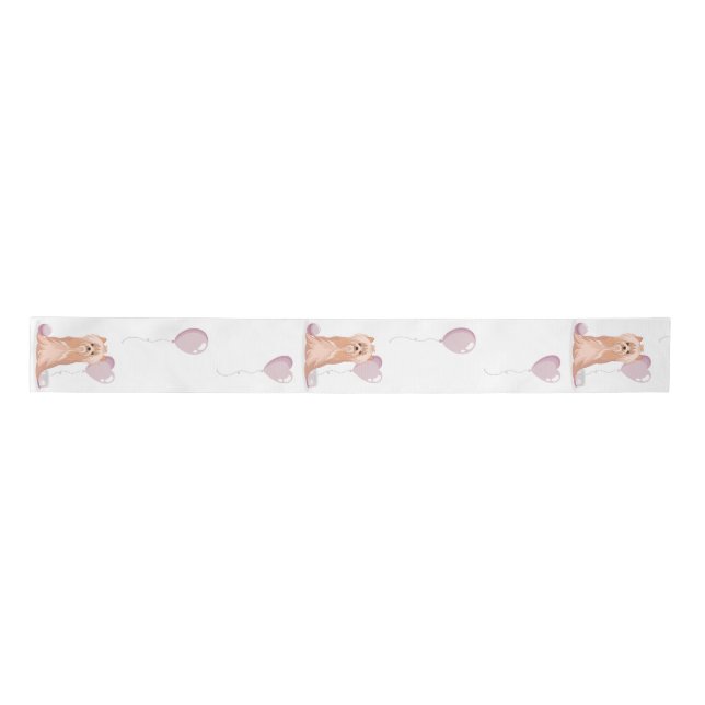 Lazo De Raso Cute Yorkshire Terrier Birday Satin Ribbon (Anverso)
