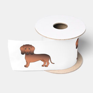 Lazo De Raso Dachshund de dibujos animados adorable con pelaje