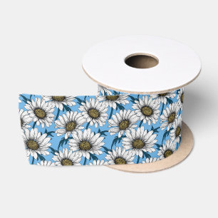 Lazo De Raso Daisies en azul