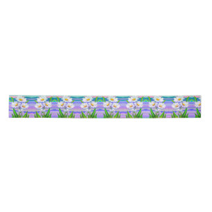 Lazo De Raso Daisy Flowers Satin Ribbon Daisies