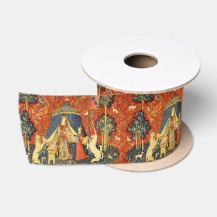 Lazo De Raso Dama y Unicornio Tapiz Medieval: Arte Francés